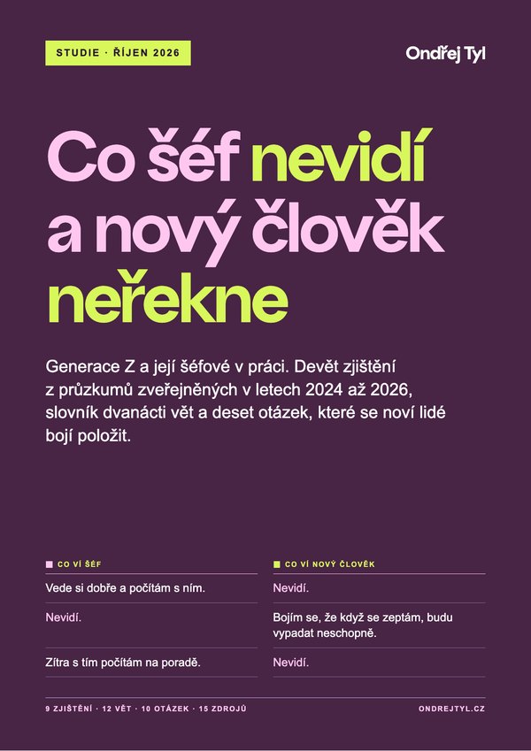 Obálka studie Co šéf nevidí a nový člověk neřekne